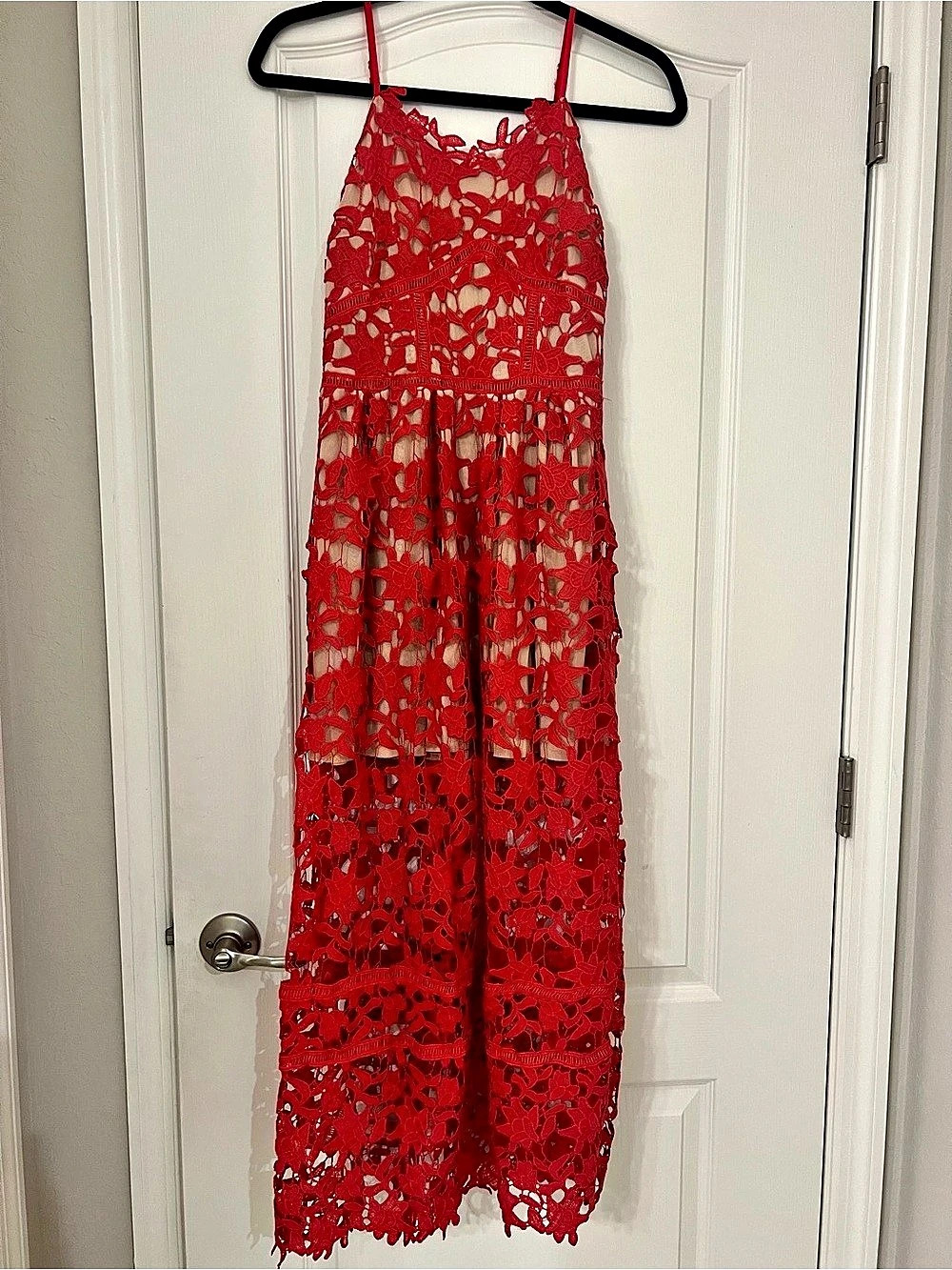 Speechless Red Floral Lace Maxi Dress Size Medium